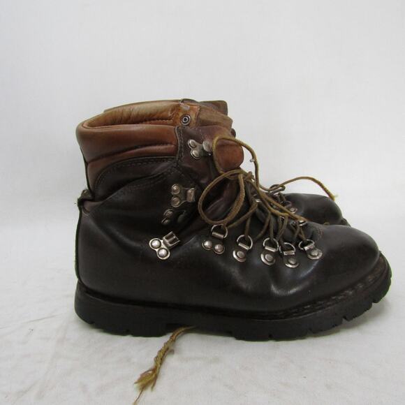 Mens Size 7.5 D Brown Leather Lace Up Outdoor Work Boots main image 6